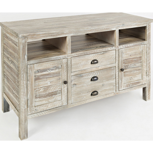 Artisan's Craft 50" TV Stand Medi Console in Distressed Washed Grey Wood