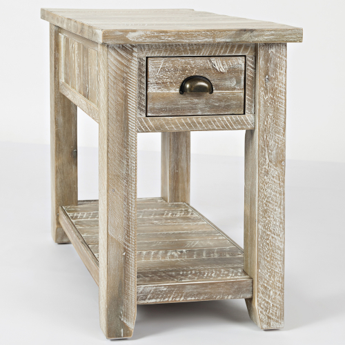 Artisan's Craft Chair Side End Table in Washed Grey