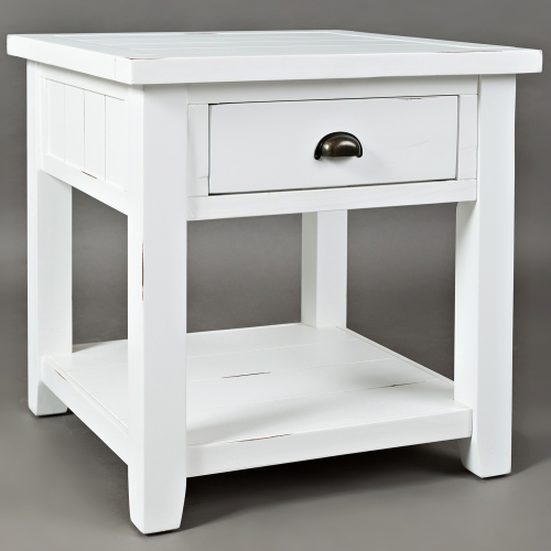 Artisan's Craft End Table in Weathered White