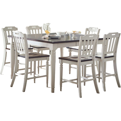 Orchard Park 7 Piece Counter Height Dining Set in Brown & Grey Wood