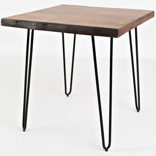 Nature's Edge End Table in Live Edge Acacia on Iron Hairpin Legs