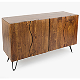 Nature's Edge Server Buffet in Chestnut on Iron Hairpin Legs