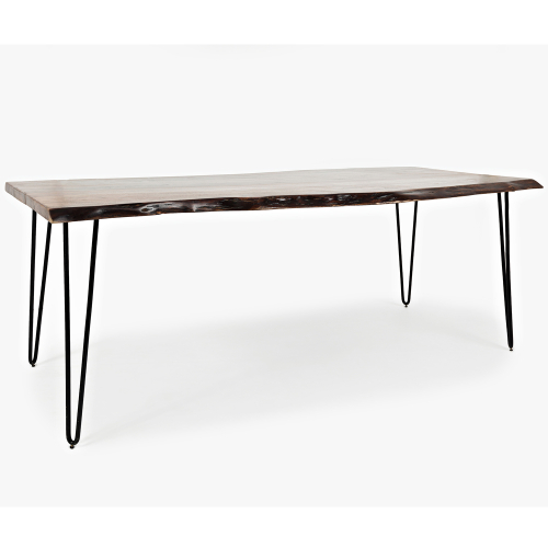 Nature's Edge 79" Dining Table in Live Edge Chestnut on Iron Hairpin Legs