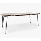 Nature's Edge 60" Dining Table in Live Edge Chestnut on Iron Hairpin Legs