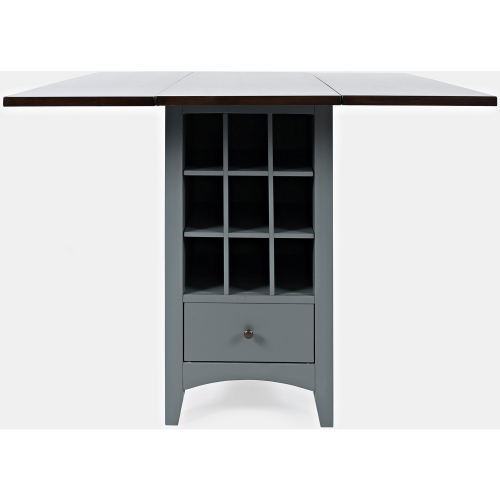 Asbury Park 48" Drop Leaf Storage Counter Dining Table in Grey & Brown