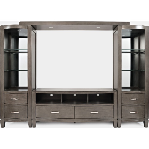 Scarsdale 4PC Entertainment Center w/ 70" Console in Grey Wood