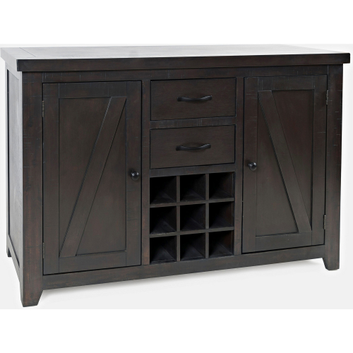 American Rustics Sideboard Buffet w/ Wine Rack in Rustic Brown Wood