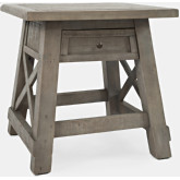 Outer Banks Power End Table in Distressed Driftwood Finish