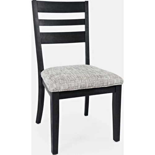 Altamonte Ladderback Dining Chair in Charcoal Grey & Fabric (Set of 2)