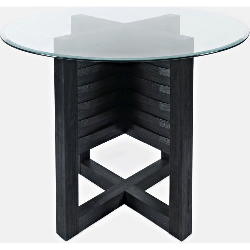 Altamonte 48" Round Counter Dining Table in Charcoal Grey & Glass