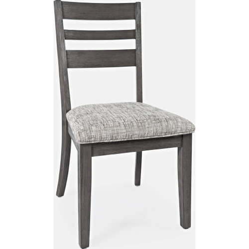 Altamonte Ladderback Dining Chair in Brushed Grey & Fabric (Set of 2)