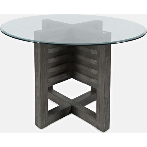 Altamonte 48" Round Dining Table in Brushed Grey & Glass