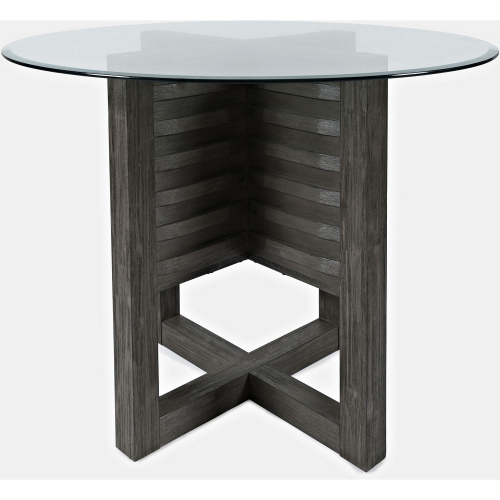 Altamonte 48" Round Counter Dining Table in Brushed Grey & Glass