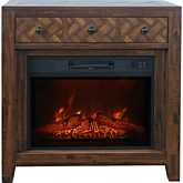 Fairview 32" Console TV Stand w/ Electric Fireplace in Chevron Distressed Wood