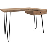 Nature's Edge Desk w/ Drawer in Natural Finish Wood & Iron