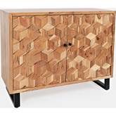 Geometrix Accent Cabinet in Hand Carved Wood