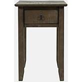 Devon Farmhouse End Table in Distressed Barnwood Brown Pine