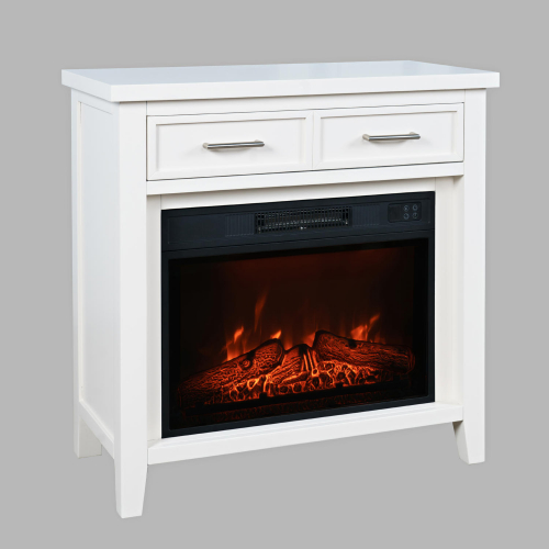 Urban Icon 32" Console TV Stand w/ Electric Fireplace in White Wood