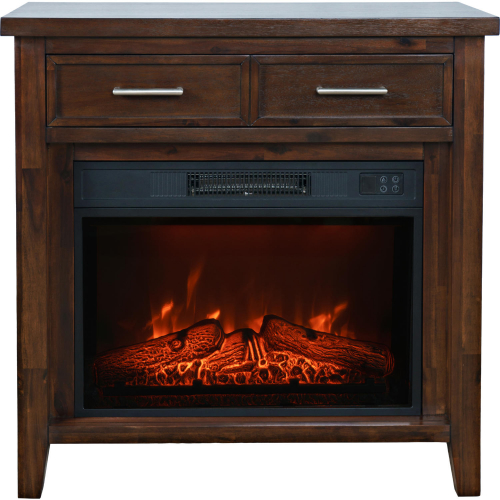 Urban Icon 32" Console TV Stand w/ Electric Fireplace in Merlot Brown Wood