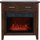 Urban Icon 32" Console TV Stand w/ Electric Fireplace in Merlot Brown Wood