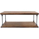 Larson 50" Coffee Table w/ Storage in Distressed Wood & Iron