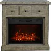 Telluride 32" Console TV Stand w/ Electric Fireplace in Driftwood Grey Wood