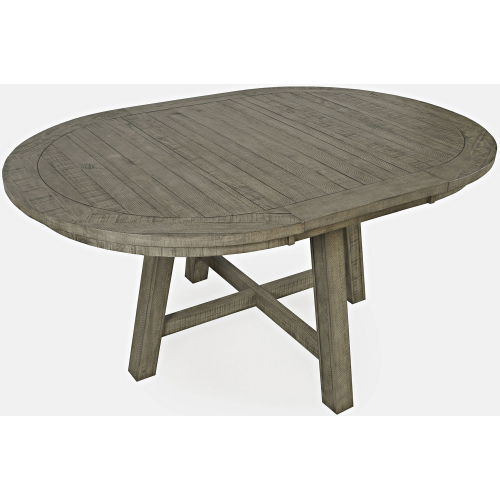 Telluride 54" Round to Oval Counter Dining Table in Driftwood Grey Pine