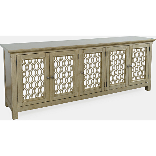 Isabella 86" Sideboard Cabinet in Champagne Finish Wood & Mirror