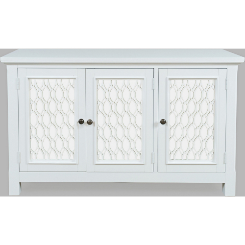 Isabella 54" Accent Cabinet in White Finish Wood & Mirror