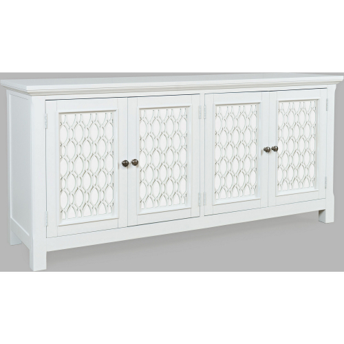 Isabella 69" Sideboard Cabinet in White Finish Wood & Mirror