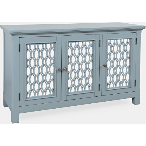 Isabella 54" Accent Cabinet in Blue Finish Wood & Mirror