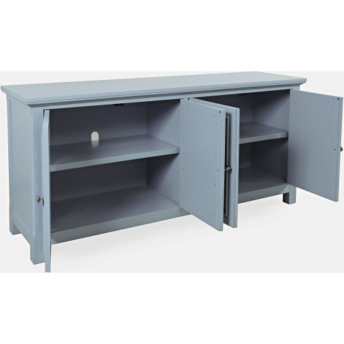 Isabella 69" Sideboard Cabinet in Blue Finish Wood & Mirror