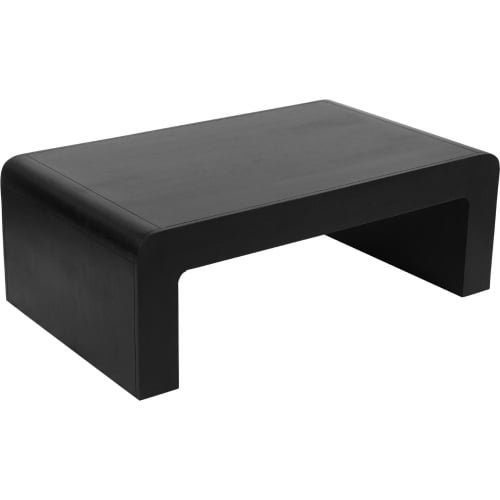 Brooklyn 50" Waterfall Curved Coffee Table in Black Wood