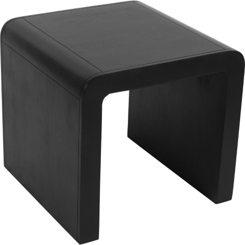 Brooklyn 24" Square Waterfall Curved End Table in Black Wood