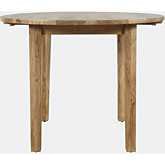 Colby 40" Round Dropleaf Dining Table in Natural Finish Solid Hardwood