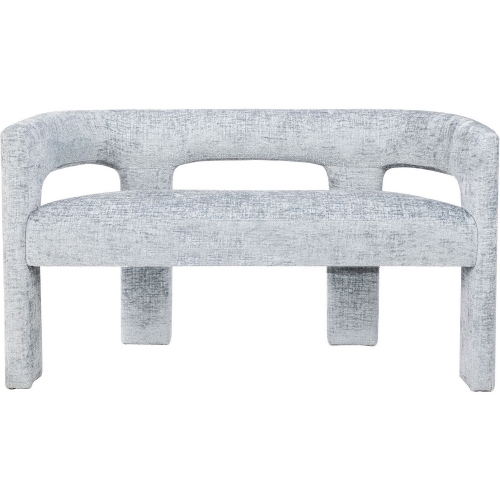 Gwen Sculpture Bench in Blue Jacquard Fabric