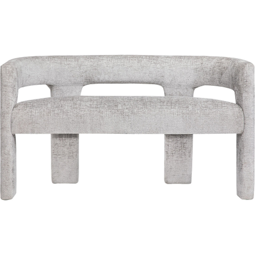 Gwen Sculpture Bench in Grey Jacquard Fabric