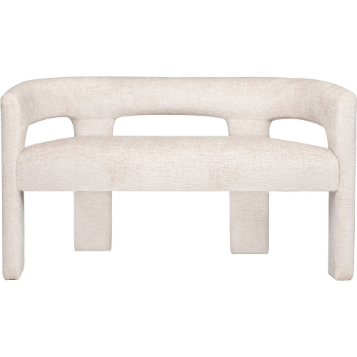 Gwen Sculpture Bench in Natural Jacquard Fabric