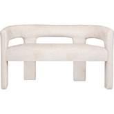 Gwen Sculpture Bench in Natural Jacquard Fabric