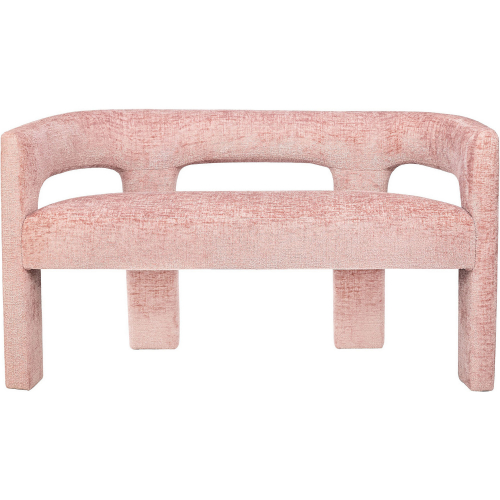 Gwen Sculpture Bench in Pink Jacquard Fabric