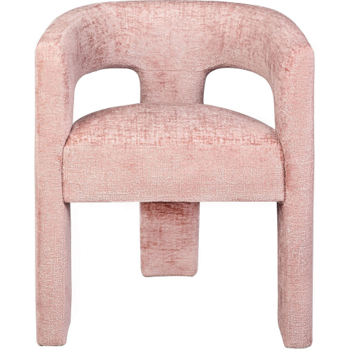 Gwen Sculpture Accent Arm Chair in Pink Jacquard Fabric