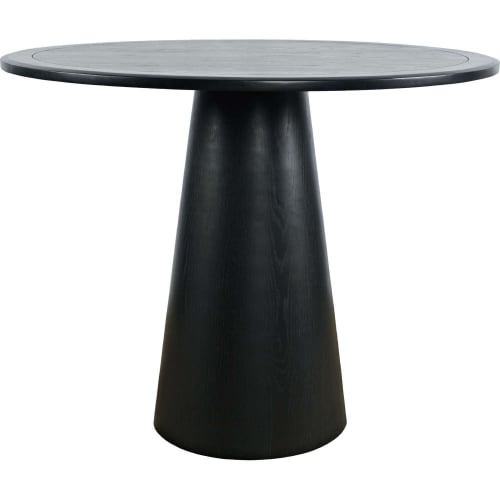 Nash 45" Round Pedestal Counter Dining Table in Black Finish Wood