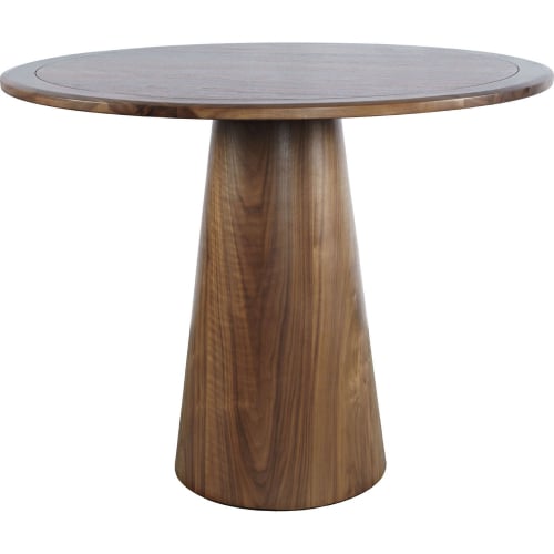 Nash 45" Round Pedestal Counter Dining Table in Walnut Finish Wood