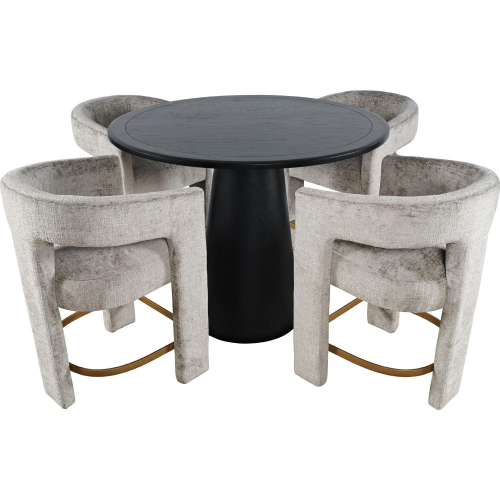 Gwen 5 Piece Nash & Gwen Counter Dining Set in Black Wood & Gray Fabric