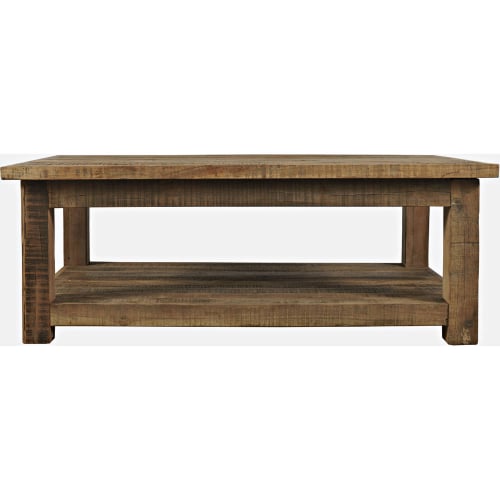 Reclamation 50" Coffee Table w/ Shelf in Unfinished Brown Reclaimed Solid Wood