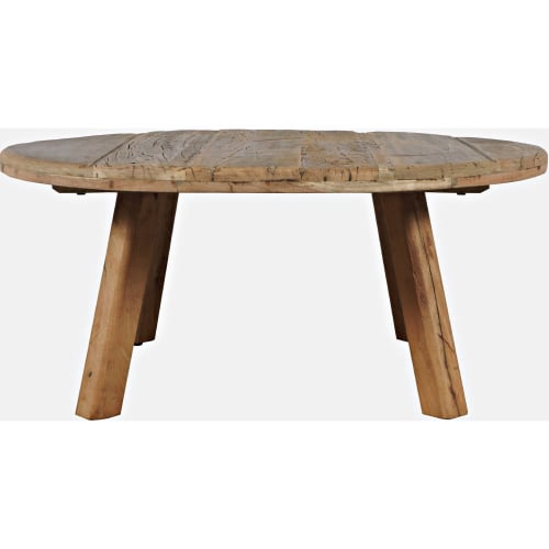 Reclamation 36" Round Coffee Table in Unfinished Brown Reclaimed Solid Wood