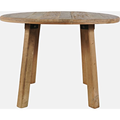 Reclamation 42" Round Dining Table in Unfinished Brown Reclaimed Solid Wood