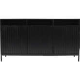 Ryder 60" Fluted Door Console Storage TV Stand Cabinet in Black Wood