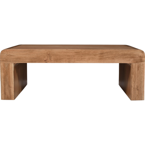 Brooklyn 50" Waterfall Curved Coffee Table in Brown Mango Wood