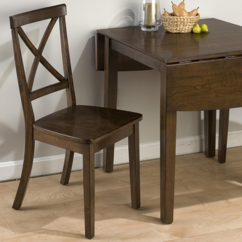 Taylor X Back Dining Chair w/ Wood Seat in Cherry Finish (Set of 2)